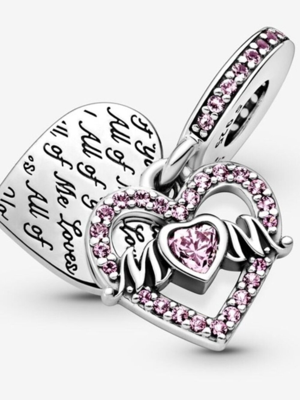 Heart Charm Bracelet with Pink Accents
